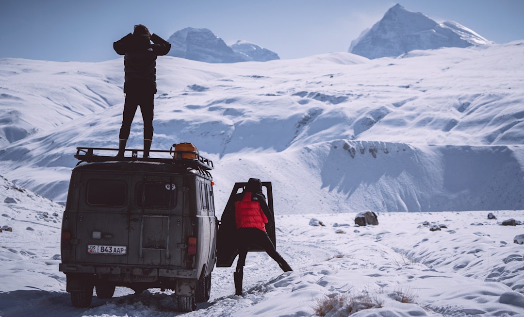 Driving the thrilling, yet remote Pamir Highway in search of new ice lines to climb.