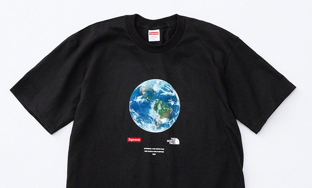 The North Face and Supreme® collaborated to create the One World Tee, above, to support GlobalGiving’s Coronavirus Relief Fund.