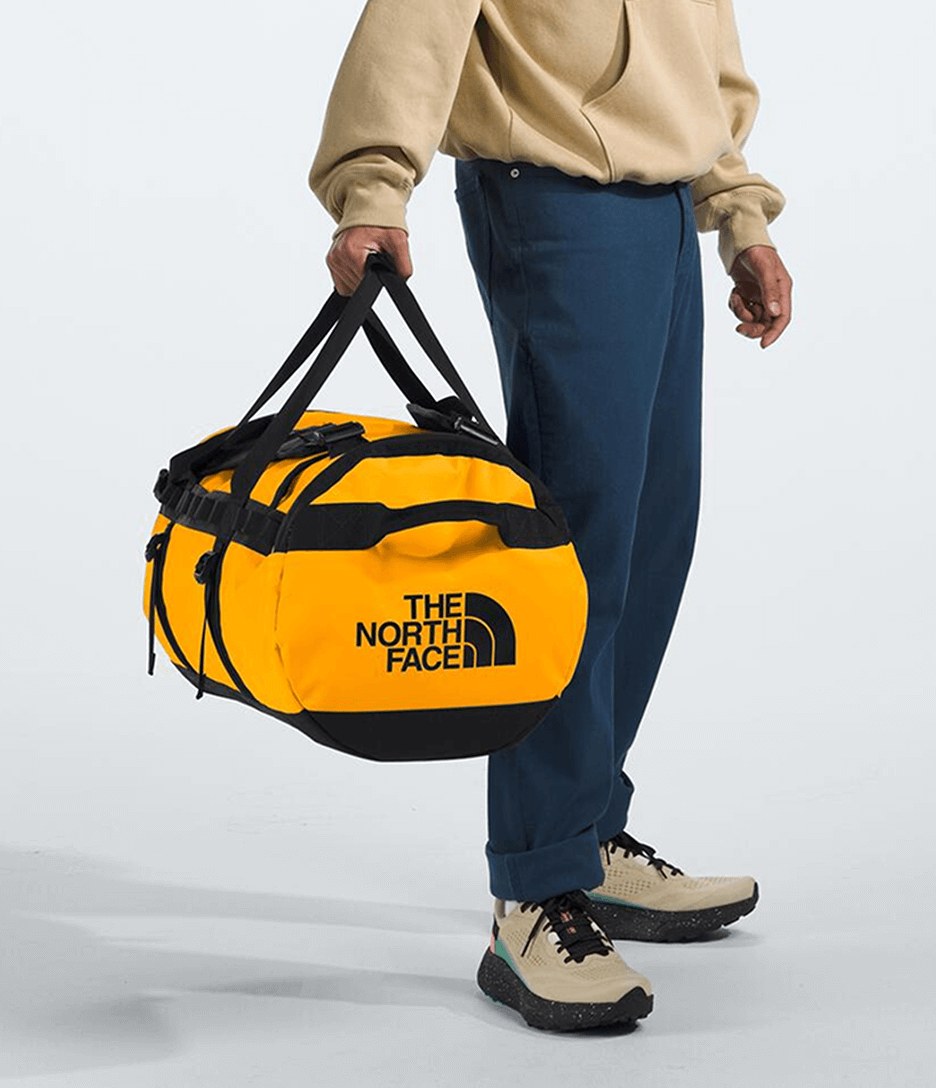 Studio image featuring a duffel from The North Face. 