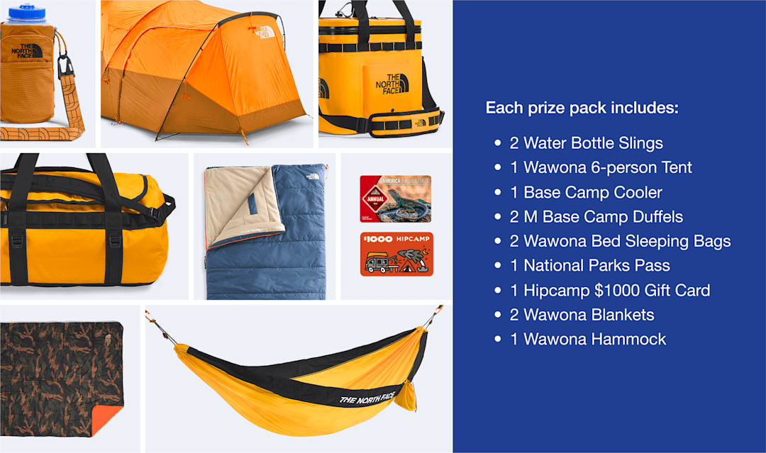 Image collage of camping gear by The North Face.