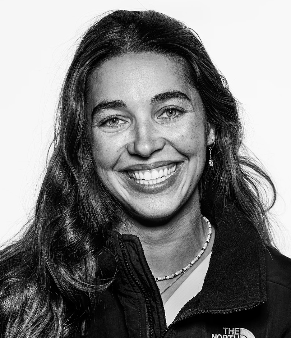 Black and white photograph of The North Face Athlete Brooke Raboutou