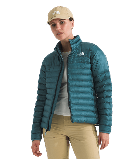 A woman wearing a blue Terra Peak jacket from The North Face
