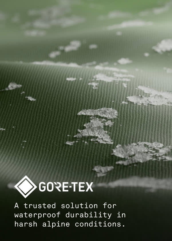 Close up image of GORE-TEX fabric in green.