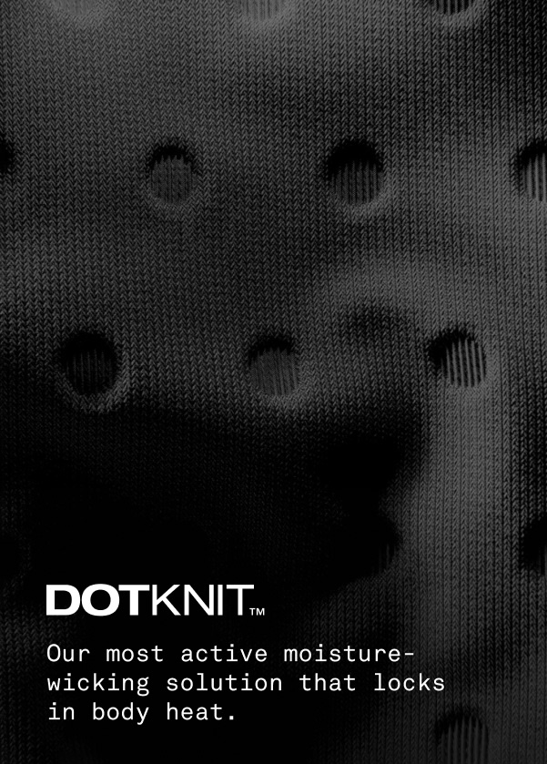 Close up image of DOTKNIT fabric in black.