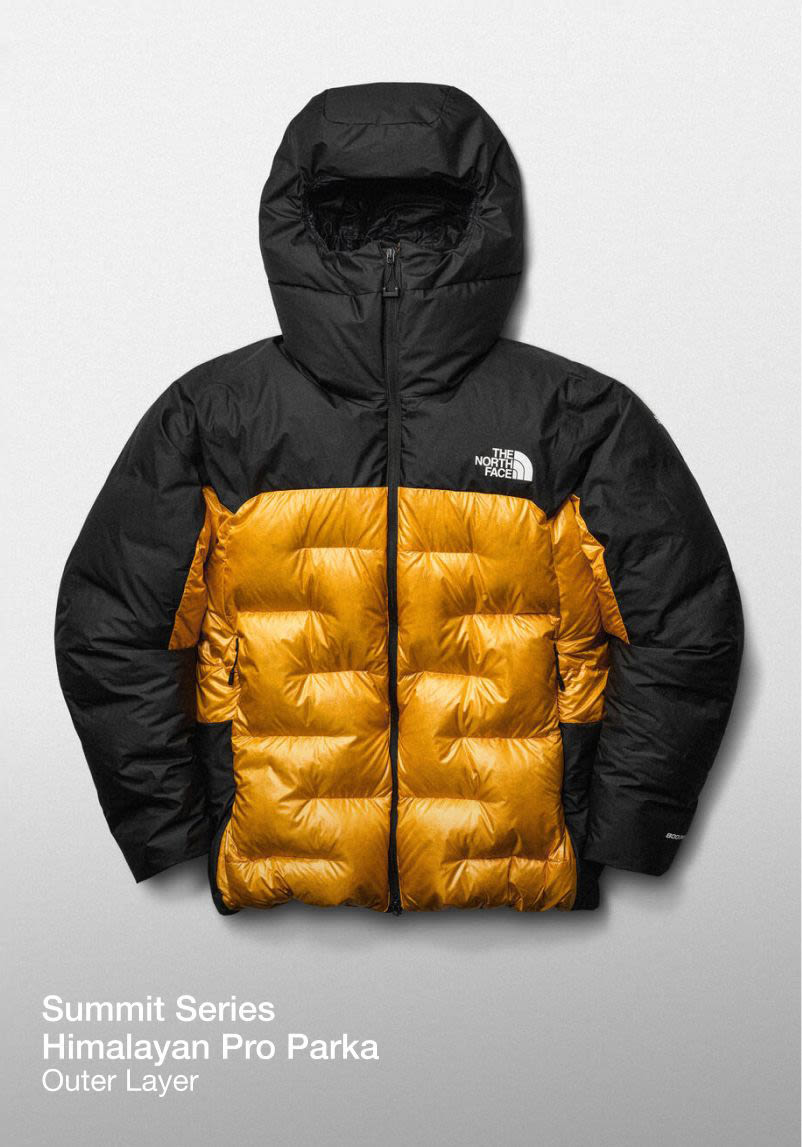 Studio shot of the yellow/black Himalayan Pro Parka.