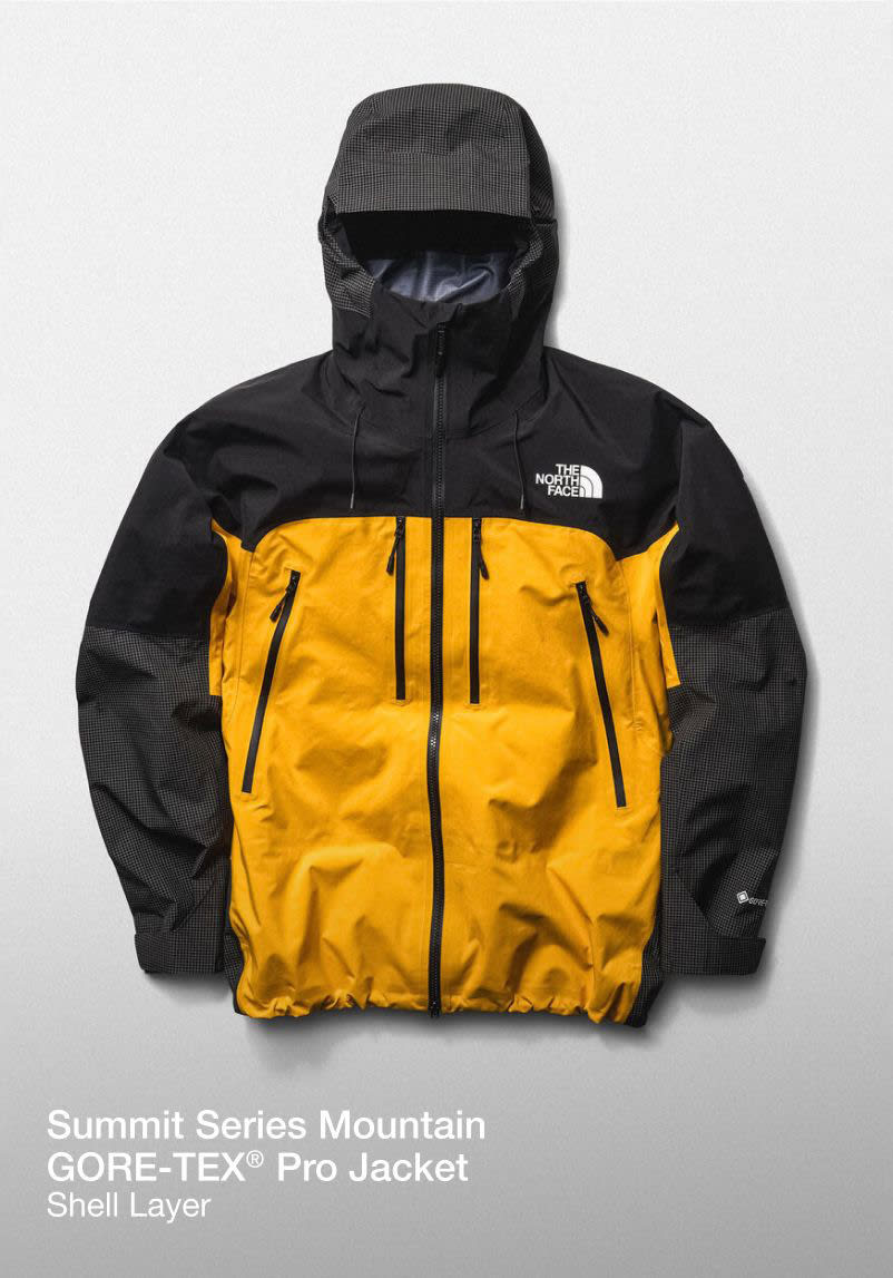Studio shot of the yellow/black Gore Tex Pro Jacket.