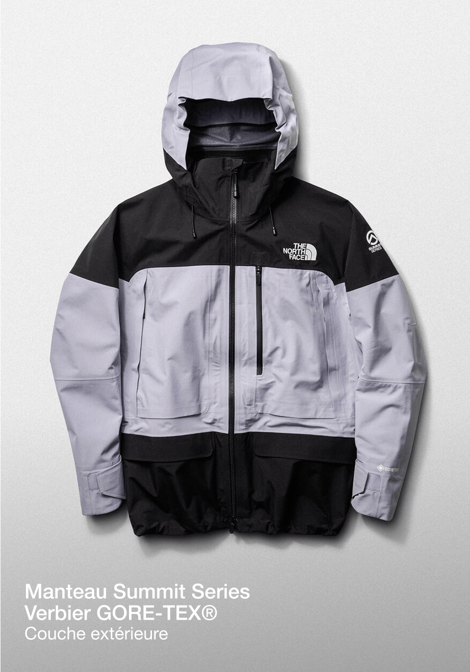 Prise de vue en studio de la veste Veriber Gore Tex violette/noire.