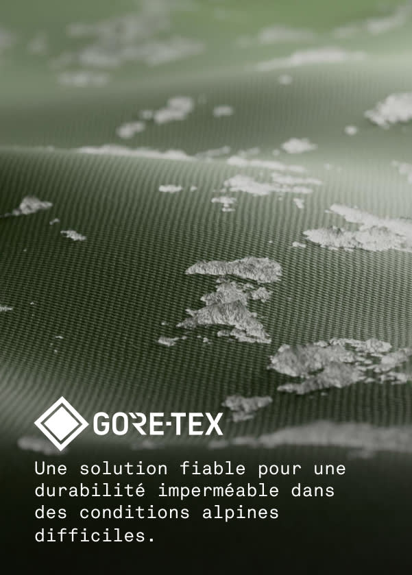 Close up image of GORE-TEX fabric in green.