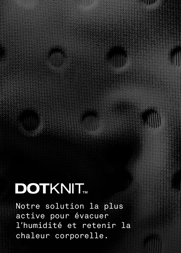 Close up image of DOTKNIT fabric in black.
