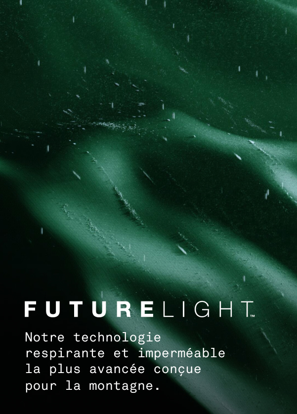 Close up image of Futurelight fabric in green.