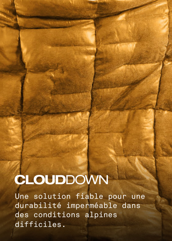 Close up image of Clouddown fabric in yellow.