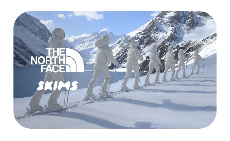 Text: "The North Face x SKIMS"