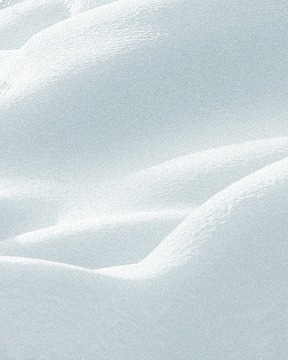 Soft rolling snow hills behind text