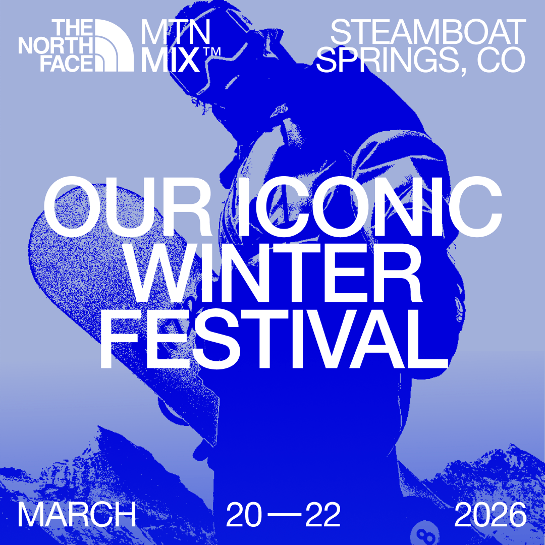 Image of snow covered mountains overlaid with a lock up logo MTN MIX.