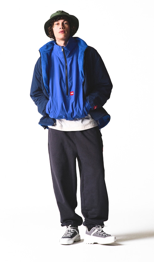 A guy in blue jacket