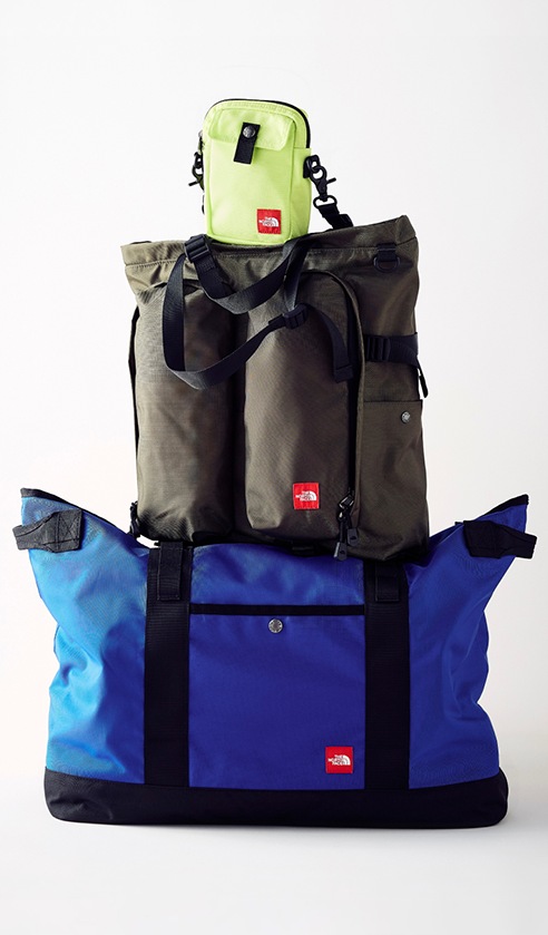 Three bags piled on top of one another