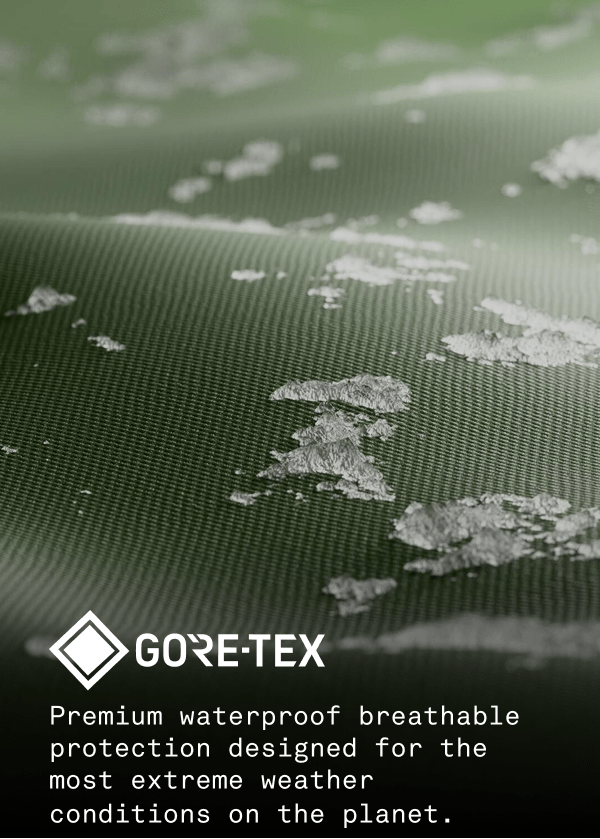 Close up image of GORE-TEX fabric in green.