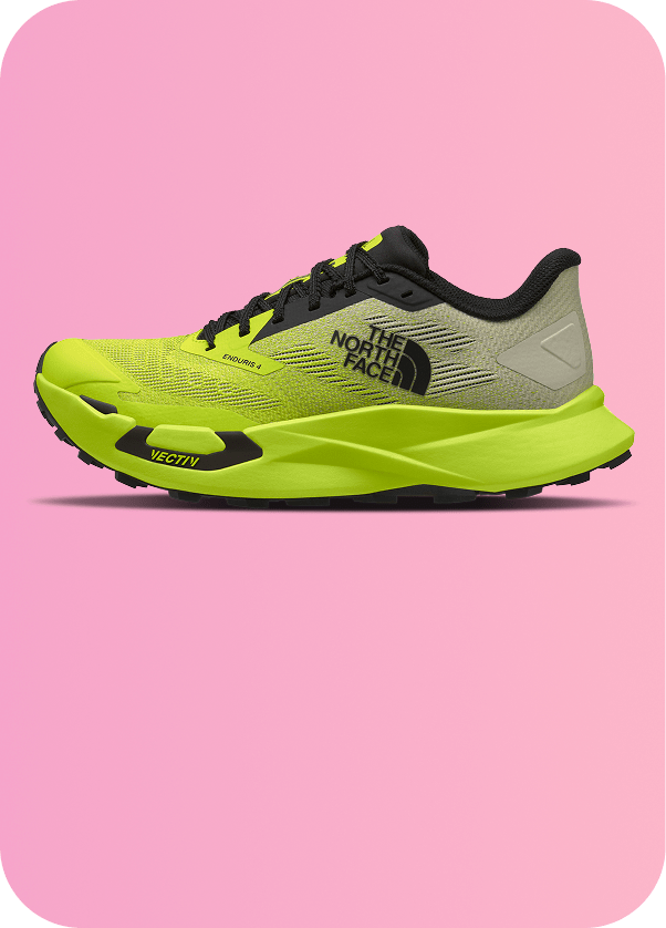 Image of The North Face Vectiv Enduris 3 shoe on a gradient background.