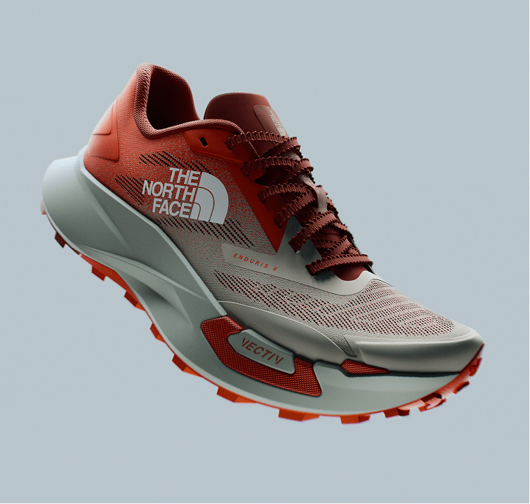 Outer side view of orange VECTIV™ Enduris 4 on gray background