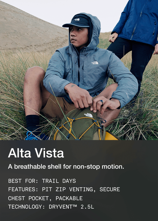 A man wearing The North Face Ridgelite jacket in blue.