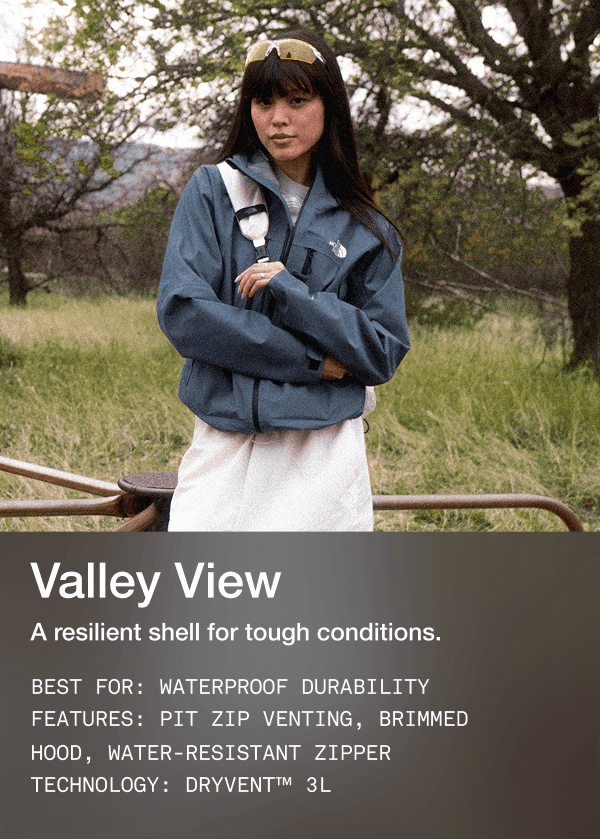 Image of person wearing an Antora Rain jacket.