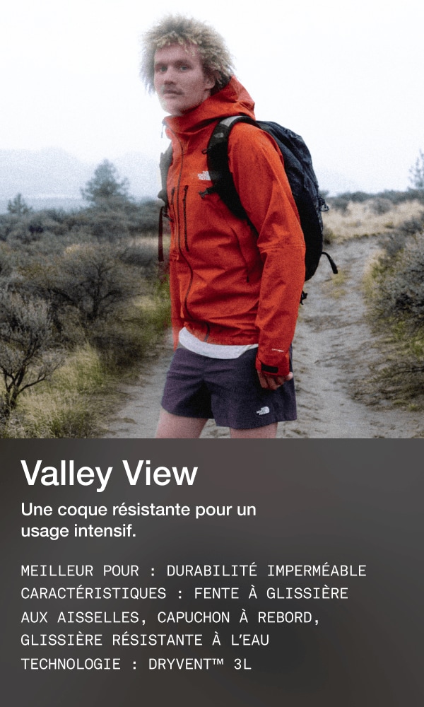 Une personne portant une veste Valley View.