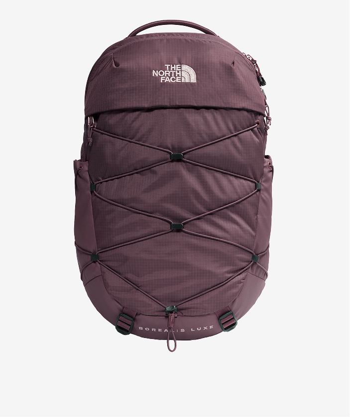 Brown Borealis backpack on light gray background.
