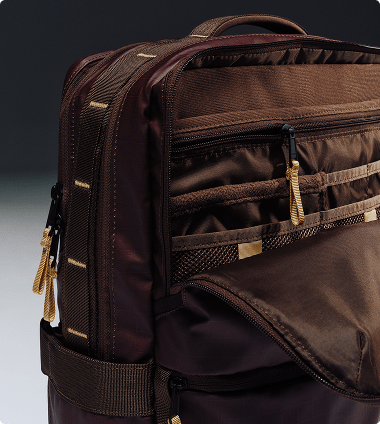 Closeup of the Base Camp Voyager Daypack showing the texture of the fabric. 