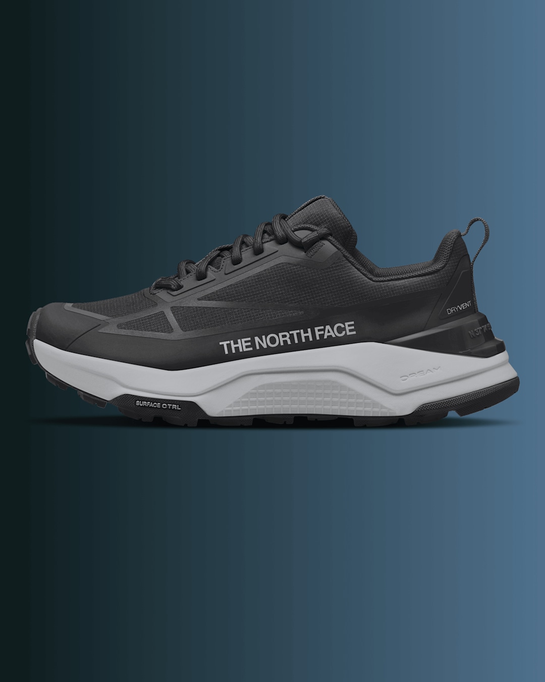 Image of The North Face Fastpack shoe on a gradient background.