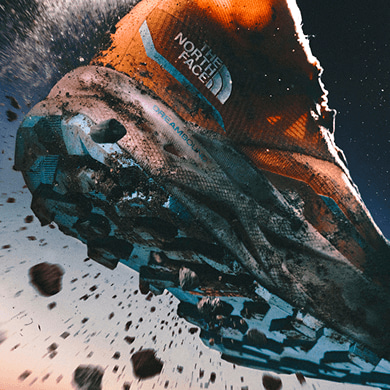 Bottom side of the Offtrail Ultra shoe, showing the lugs in detail.