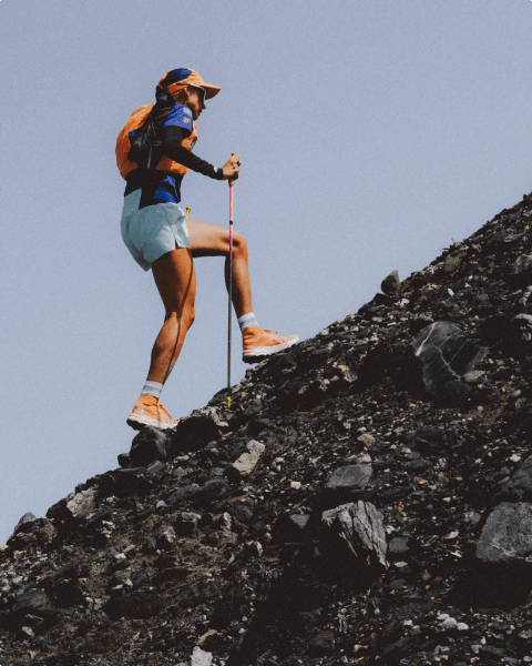 The North Face AthleteSteph Case hiking through a tundra