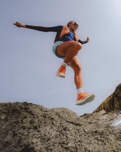 The North Face AthleteSteph Case hiking through a tundra