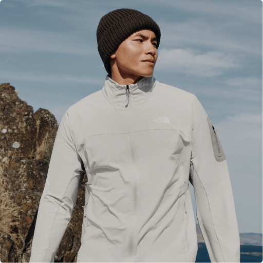 A man wearing a Lhotse lightweight jacket