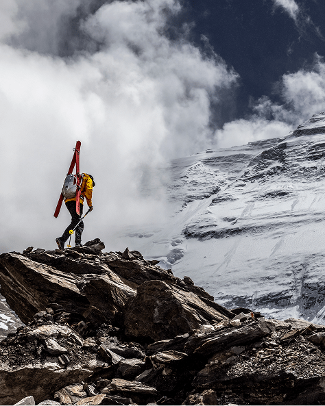 Jim Morrison skiing down Everest.
