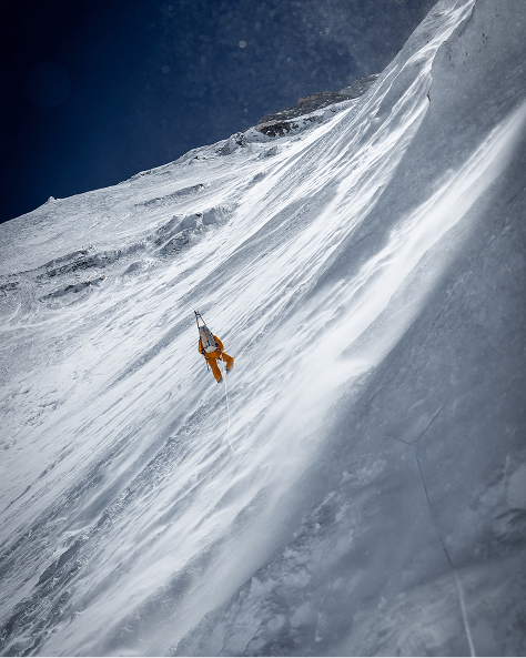 Jim Morrison skiing down Everest.