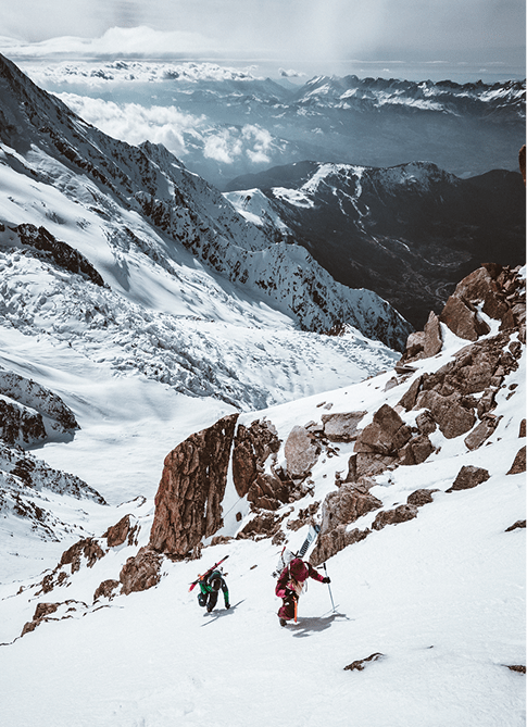 landscape of snowy mountains