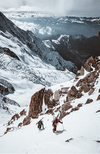 landscape of snowy mountains