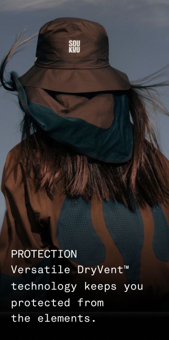 Text: "PROTECTION | Versatile DryVent™ technology keeps you protected from the elements."
