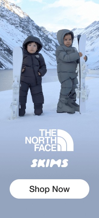 Text: "The North Face X SKIMS / Shop Now"