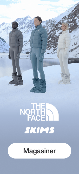 Texte : "The North Face X SKIMS / Magasiner"