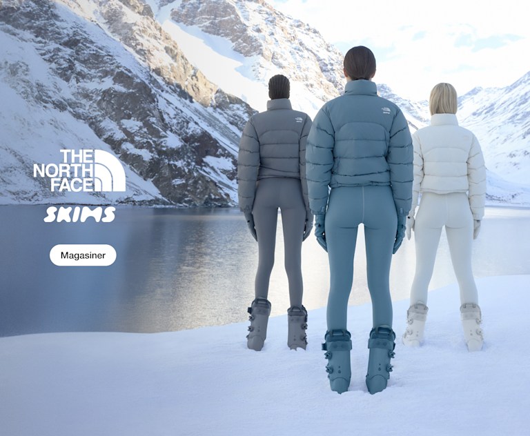 Texte : "The North Face X SKIMS / Magasiner"