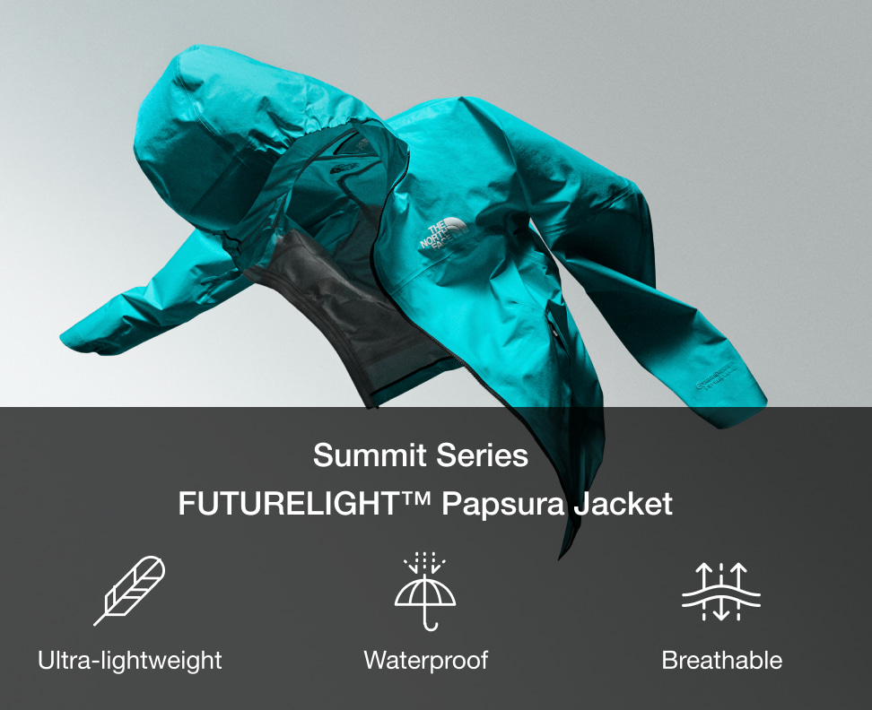 A PDP image of a lime teal Papsura Jacket in midair. 