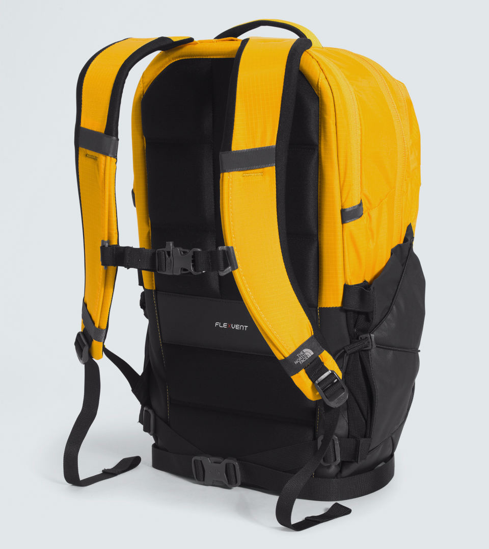 Studio image of a yellow Borealis backpack