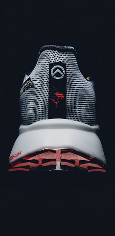 A close up of The North Face Summit trail shoe.