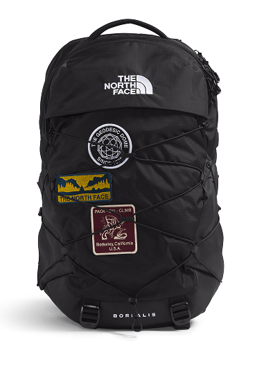 A black Borealis backpack by The North Face.