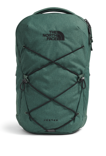 A green Jester backpack by The North Face.
