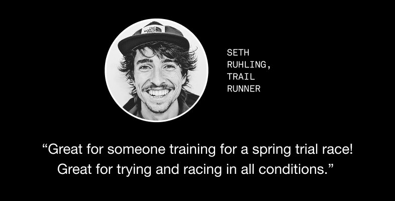 image: Seth Ruhling quote about Men's Enduris 4: "Great for someone training for a spring trial race! Great for trying and racing in all conditions."