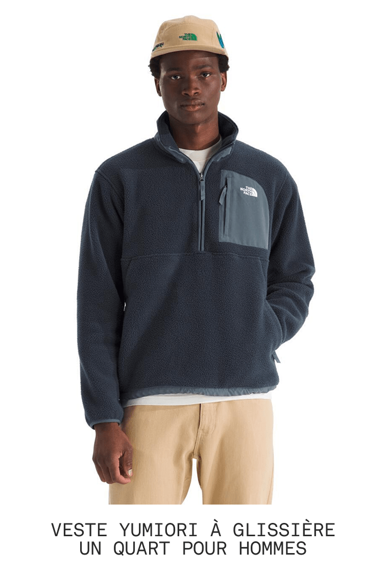 VESTE YUMIORI À GLISSIÈRE UN QUART POUR HOMMES