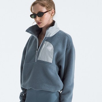 Studio shot of a woman in a fleece