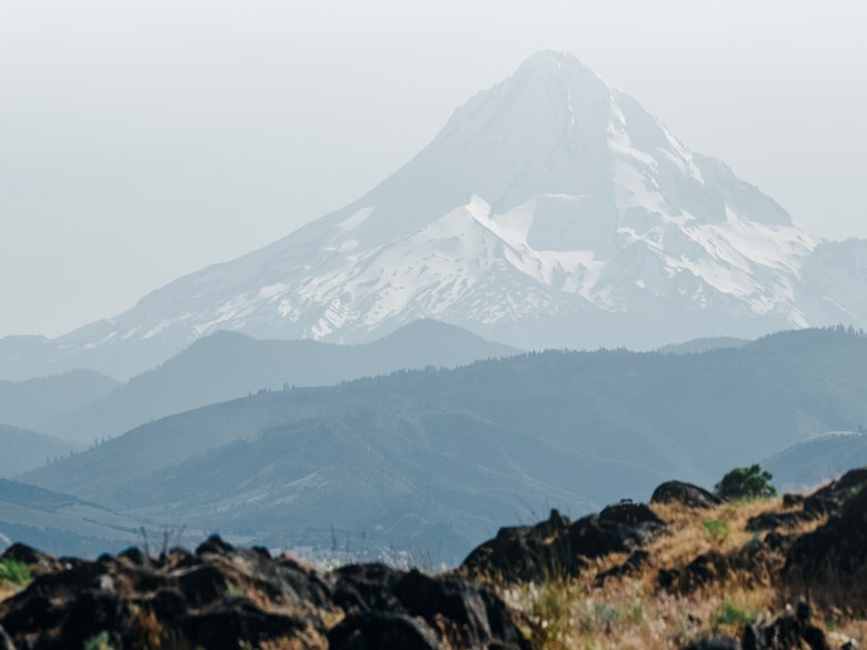 A mountain peak.